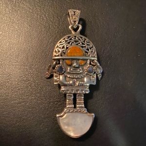 Silver Mexican Indigenous Pendant